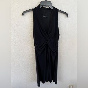 Jones New York V neck sleeveless black dress